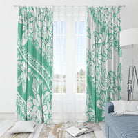 Polynesian Tiare Flower Cyan Pastel Vibes Window Curtain LT14 - Polynesian Pride