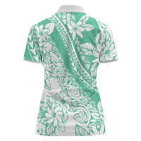 Polynesian Tiare Flower Cyan Pastel Vibes Women Polo Shirt LT14 - Polynesian Pride