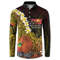 Papua New Guinea 1975 Button Sweatshirt Create Our History Inspire Our Future LT14 Black - Polynesian Pride