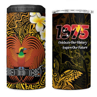 Papua New Guinea 1975 4 in 1 Can Cooler Tumbler Create Our History Inspire Our Future LT14 One Size: 16 oz Black - Polynesian Pride