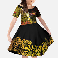 Papua New Guinea 1975 Family Matching Off The Shoulder Long Sleeve Dress and Hawaiian Shirt Create Our History Inspire Our Future - Polynesian Pride