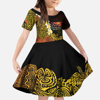 Papua New Guinea 1975 Kid Short Sleeve Dress Create Our History Inspire Our Future LT14 KID Black - Polynesian Pride
