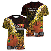 Papua New Guinea 1975 Women V-Neck T-Shirt Create Our History Inspire Our Future - Polynesian Pride