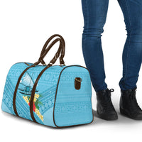 Personalised Bula Vinaka Fiji Drua Travel Bag Fijian Traditional Canoe Tapa Cloth Blue LT14 - Polynesian Pride