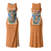 Aloha Hawaii Pua Manu Couples Matching Tank Maxi Dress and Hawaiian Shirt Hawaiian Bird of Paradise Flowers Stylized Stamp LT14 - Polynesian Pride