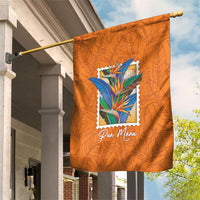 Aloha Hawaii Pua Manu Garden Flag Hawaiian Bird of Paradise Flowers Stylized Stamp LT14 House Flag Orange - Polynesian Pride
