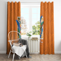 Aloha Hawaii Pua Manu Window Curtain Hawaiian Bird of Paradise Flowers Stylized Stamp LT14 - Polynesian Pride