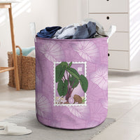 Aloha Hawaii Kalo Laundry Basket Hawaiian Taro Leaves Stylized Stamp LT14 Purple - Polynesian Pride