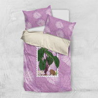 Aloha Hawaii Kalo Bedding Set Hawaiian Taro Leaves Stylized Stamp LT14 US Twin 172cm x 218cm Purple - Polynesian Pride