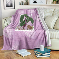 Aloha Hawaii Kalo Blanket Hawaiian Taro Leaves Stylized Stamp LT14 Purple - Polynesian Pride