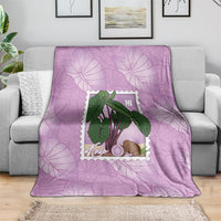 Aloha Hawaii Kalo Blanket Hawaiian Taro Leaves Stylized Stamp LT14 - Polynesian Pride