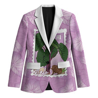Aloha Hawaii Kalo Blazer Hawaiian Taro Leaves Stylized Stamp LT14 Unisex Purple - Polynesian Pride