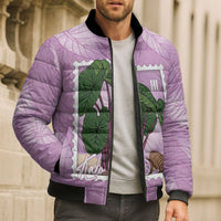 Aloha Hawaii Kalo Bomber Puffer Jacket Hawaiian Taro Leaves Stylized Stamp LT14 - Polynesian Pride
