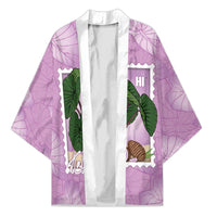 Aloha Hawaii Kalo Kimono Hawaiian Taro Leaves Stylized Stamp LT14 Unisex Purple - Polynesian Pride