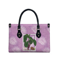 Aloha Hawaii Kalo Leather Bag Hawaiian Taro Leaves Stylized Stamp LT14 - Polynesian Pride