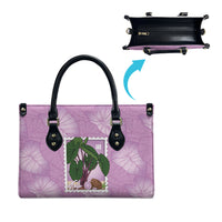 Aloha Hawaii Kalo Leather Bag Hawaiian Taro Leaves Stylized Stamp LT14 - Polynesian Pride