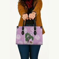 Aloha Hawaii Kalo Leather Bag Hawaiian Taro Leaves Stylized Stamp LT14 - Polynesian Pride