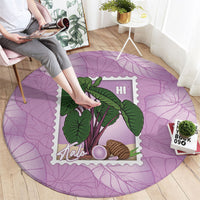 Aloha Hawaii Kalo Round Carpet Hawaiian Taro Leaves Stylized Stamp LT14 - Polynesian Pride