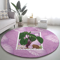 Aloha Hawaii Kalo Round Carpet Hawaiian Taro Leaves Stylized Stamp LT14 - Polynesian Pride
