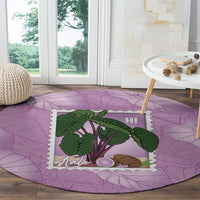 Aloha Hawaii Kalo Round Carpet Hawaiian Taro Leaves Stylized Stamp LT14 - Polynesian Pride