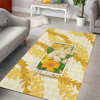 Aloha Hawaii Puakenikeni Area Rug Hawaiian Lei Palaka Motifs Stylized Stamp LT14 - Polynesian Pride
