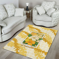 Aloha Hawaii Puakenikeni Area Rug Hawaiian Lei Palaka Motifs Stylized Stamp LT14 - Polynesian Pride
