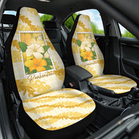 Aloha Hawaii Puakenikeni Car Seat Cover Hawaiian Lei Palaka Motifs Stylized Stamp LT14 One Size Yellow - Polynesian Pride