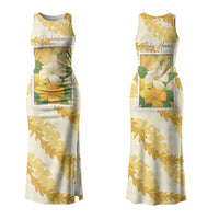 Aloha Hawaii Puakenikeni Couples Matching Tank Maxi Dress and Long Sleeve Button Shirt Hawaiian Lei Palaka Motifs Stylized Stamp LT14 - Polynesian Pride