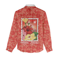 Aloha Hawaii Pua Aloalo Women Casual Shirt Hawaiian Hibiscus Flowers Stylized Stamp LT14 - Polynesian Pride