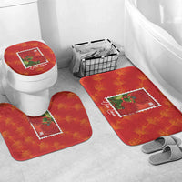Aloha Hawaii Ohia Lehua Bathroom Set Hawaiian Lei Stylized Stamp LT14 Mat Set Only (3 pcs) One Size Red - Polynesian Pride