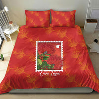 Aloha Hawaii Ohia Lehua Bedding Set Hawaiian Lei Stylized Stamp LT14 - Polynesian Pride