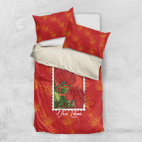 Aloha Hawaii Ohia Lehua Bedding Set Hawaiian Lei Stylized Stamp LT14 US Twin 172cm x 218cm Red - Polynesian Pride