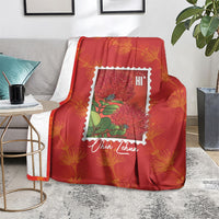 Aloha Hawaii Ohia Lehua Blanket Hawaiian Lei Stylized Stamp LT14 - Polynesian Pride