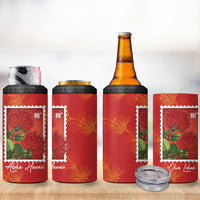 Aloha Hawaii Ohia Lehua 4 in 1 Can Cooler Tumbler Hawaiian Lei Stylized Stamp LT14 - Polynesian Pride