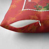 Aloha Hawaii Ohia Lehua Pillow Cover Hawaiian Lei Stylized Stamp LT14 - Polynesian Pride