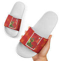 Aloha Hawaii Ohia Lehua Slide Sandals Hawaiian Lei Stylized Stamp LT14 - Polynesian Pride