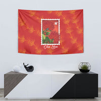 Aloha Hawaii Ohia Lehua Tapestry Hawaiian Lei Stylized Stamp LT14 - Polynesian Pride