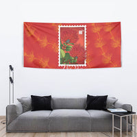 Aloha Hawaii Ohia Lehua Tapestry Hawaiian Lei Stylized Stamp LT14 - Polynesian Pride