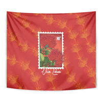 Aloha Hawaii Ohia Lehua Tapestry Hawaiian Lei Stylized Stamp LT14 - Polynesian Pride