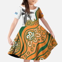 Custom Fiji And Australia Rugby Family Matching Mermaid Dress and Hawaiian Shirt Fijian Palm Tree Mix Aussie Kangaroo