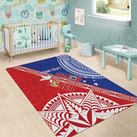 Tonga and Samoa Rugby Custom Area Rug Ikale Tahi Manu Samoa Together - Polynesian Pride