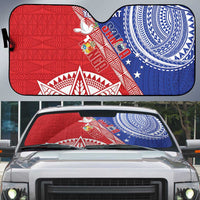 Tonga and Samoa Rugby Custom Auto Sun Shade Ikale Tahi Manu Samoa Together - Polynesian Pride