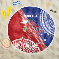 Tonga and Samoa Rugby Custom Beach Blanket Ikale Tahi Manu Samoa Together LT14 One Size 150cm Red - Polynesian Pride