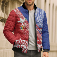 Tonga and Samoa Rugby Custom Bomber Puffer Jacket Ikale Tahi Manu Samoa Together LT14 - Polynesian Pride