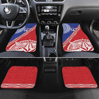 Tonga and Samoa Rugby Custom Car Mats Ikale Tahi Manu Samoa Together LT14 Set 4pcs Red - Polynesian Pride