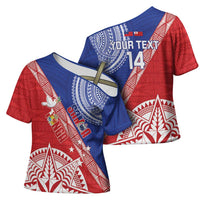 Tonga and Samoa Rugby Custom Cross Shoulder Shirt Ikale Tahi Manu Samoa Together LT14 - Polynesian Pride