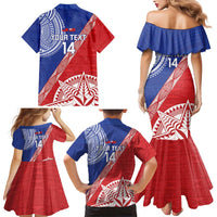 Tonga and Samoa Rugby Custom Family Matching Mermaid Dress and Hawaiian Shirt Ikale Tahi Manu Samoa Together - Polynesian Pride