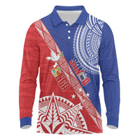 Tonga and Samoa Rugby Custom Long Sleeve Polo Shirt Ikale Tahi Manu Samoa Together - Polynesian Pride