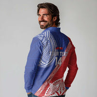 Tonga and Samoa Rugby Custom Long Sleeve Polo Shirt Ikale Tahi Manu Samoa Together - Polynesian Pride