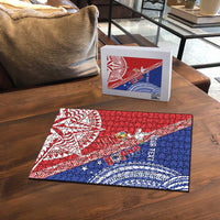 Tonga and Samoa Rugby Custom Puzzle Ikale Tahi Manu Samoa Together LT14 - Polynesian Pride